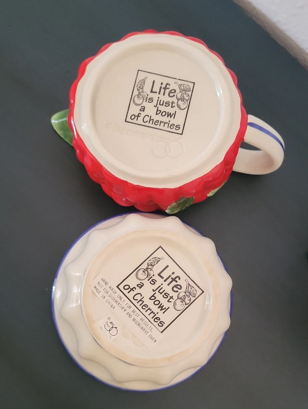 Vintage Department 56 Cherries Sugar & Creamer Set Life Is a Bowl Of Cherries